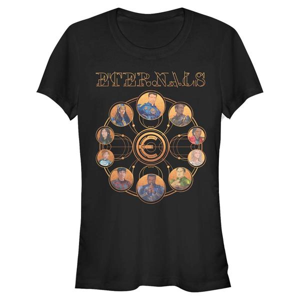 Aperçu: Marvel - Eternals - Photo de groupe Eternals Circular Gold - Femme T-shirt - Noir - Devant