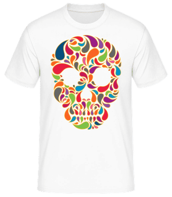 Colorful Skull - Men's Basic T-Shirt - White - Front