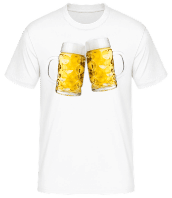  Poháre Na Pivo - Pánske basic tričko - Biela - Predné