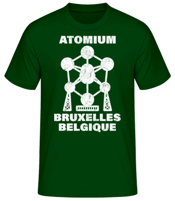 Bruxelles Belgique Atomium Ixelles - T-shirt standard Homme - Vert bouteille - Devant