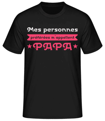 Mes Personnes Préférées M´Appellent Papa - T-shirt standard Homme - Noir - Devant