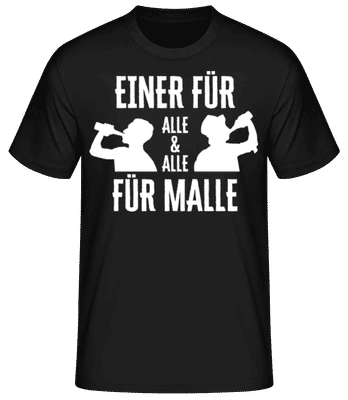 Einer Fuer Alle Alle Fuer Malle - Männer Basic T-Shirt - Schwarz - Vorne