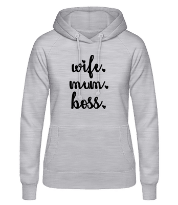 Motiv Manželka Mum Boss - Dámska mikina - Melírovo šedá - Predné