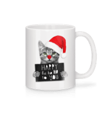 Šťastný Ho Ho Ho To You - Keramický hrnček - Biela - Predné