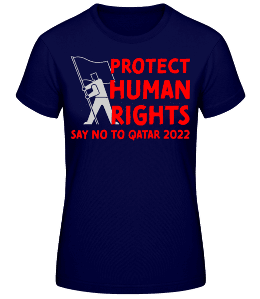 Aperçu: Protect Human Rights - T-shirt standard Femme - Bleu marine - Devant