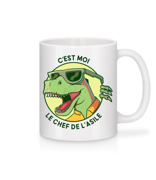 Aperçu: C'est Moi Le Chef De L’asile - Mug en céramique blanc - Blanc - Devant