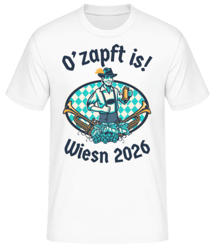 Vorschau: O'zapft Is - Männer Basic T-Shirt - Weiß - Vorne