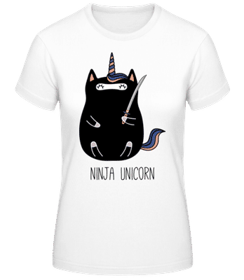 Ninja Unicorn - Women's Basic T-Shirt - White - Front
