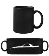 'Mazda RX-7 FC' Silhouette - Taza negra - Negro - delante
