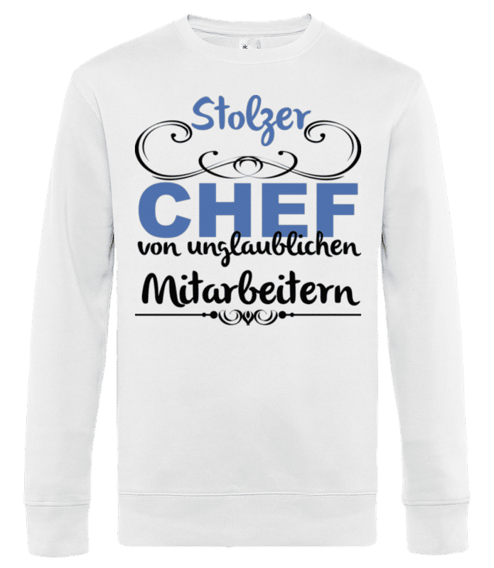 Vorschau: Stolzer Chef - Männer Standard Pullover - Weiß - Vorne