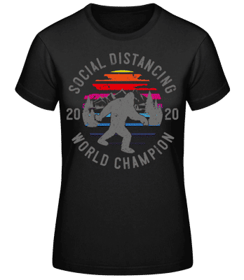 Social Distancing Champion 2020 - Camiseta para mujer B&C - Negro - delante