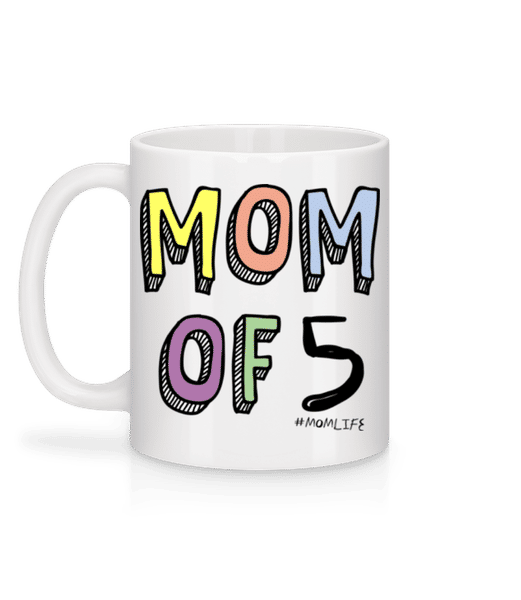 Aperçu: Mom Of 5 Momlife - Mug en céramique blanc - Blanc - Derrière