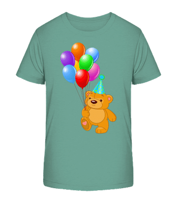Ours Avec Des Ballons - T-shirt bio Enfant Stanley Stella 2.0 - Bleu vert - Devant