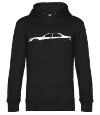 'Mercedes C-Class AMG W204' Silhouette - Unisex Premium Hoodie - Schwarz - Vorne
