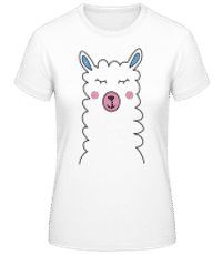 Lama Mignon - T-shirt standard Femme - Blanc - Devant