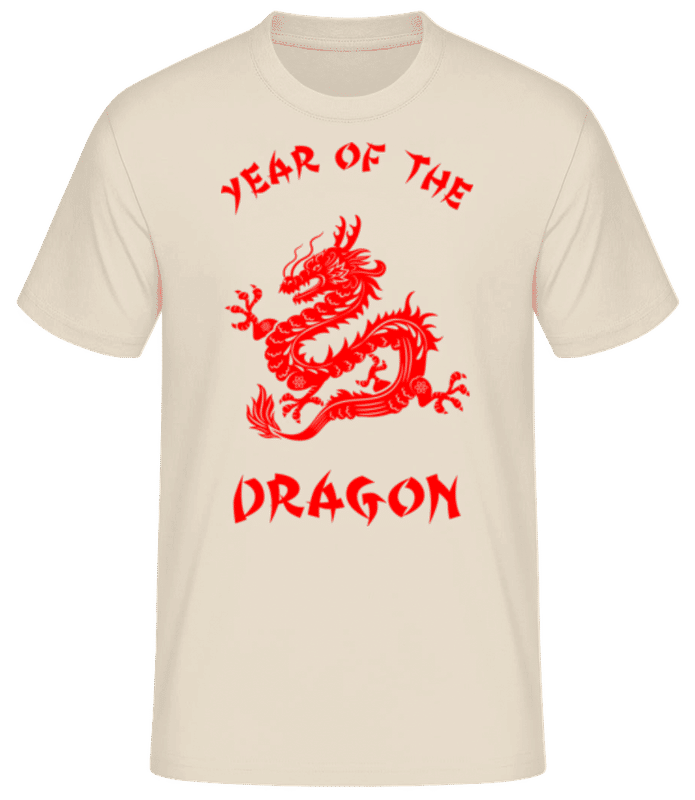 Preview: Chinese Zodiac Year Of The Dragon - Men's Basic T-Shirt - Cream - Front