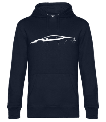 'Lamborghini Huracan Evo' Silhouette - Pánska štandardná mikina s kapucňou - Namornícka modrá - Predné