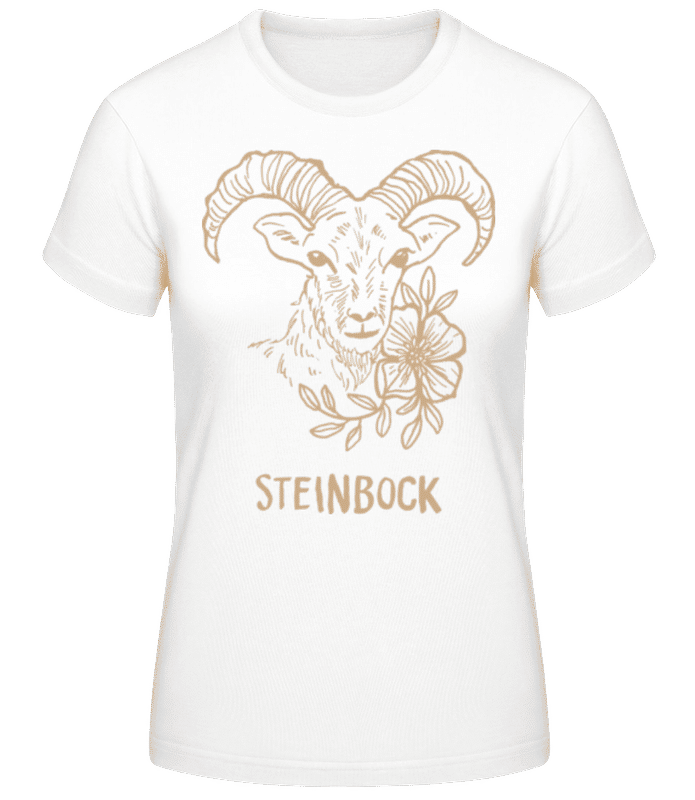 Vorschau: Kritzel Stil Sternzeichen Steinbock - Frauen Basic T-Shirt - Weiß - Vorne