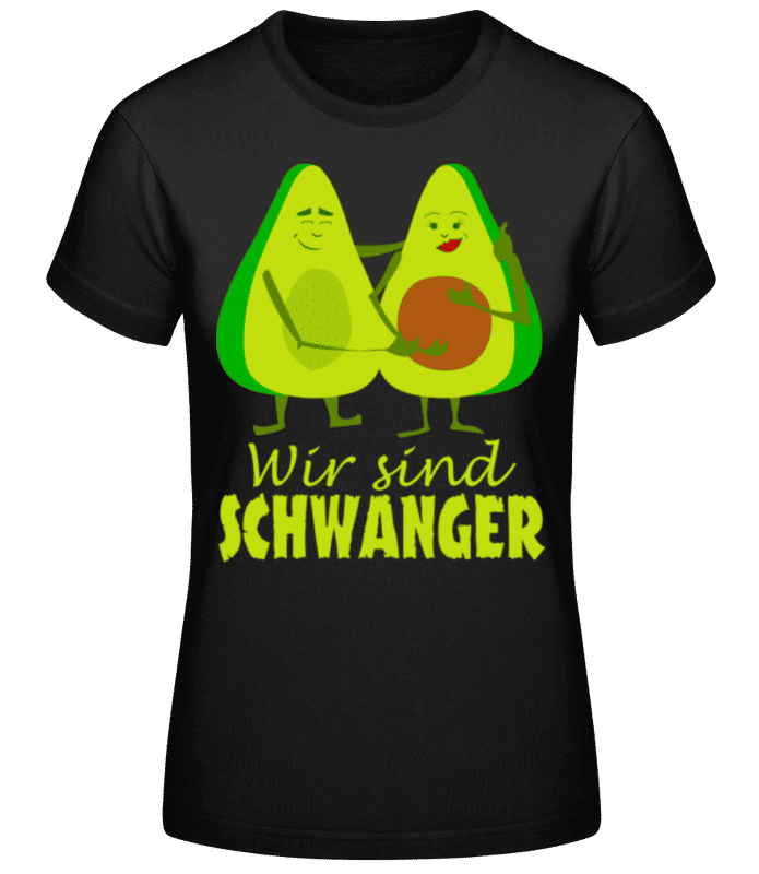 Vorschau: Avocado Schwanger - Frauen Basic T-Shirt - Schwarz - Vorne