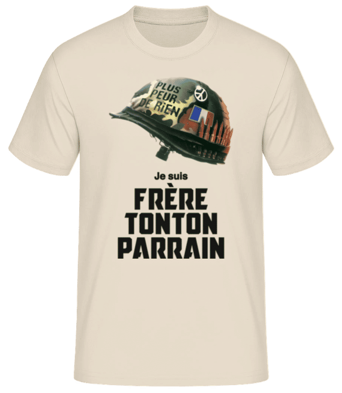 Aperçu: Frère Oncle Parrain Peur De Rien - T-shirt standard Homme - Crème - Devant