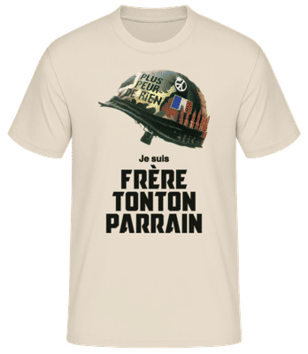 Frère Oncle Parrain Peur De Rien - T-shirt standard Homme - Crème - Devant