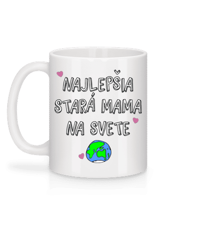 Najlepšia Stará Mama Na Svete - Keramický hrnček - Biela - Za