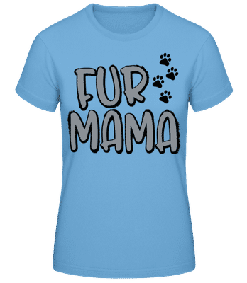 fur Mama - Dámske basic tričko - Svetlo modrá - Predné