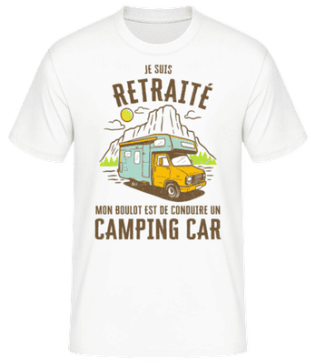 Retraité Mon Boulot Est Campeur - T-shirt standard Homme - Blanc - Devant