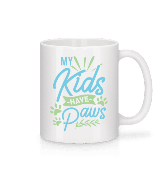 Aperçu: My Kids Have Paws - Mug en céramique blanc - Blanc - Devant