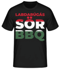 Labdarúgás Sör BBQ - Men's Basic T-Shirt - Black - Front