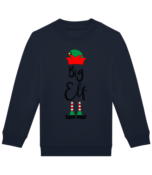 Aperçu: Big Elf Strumpf - Sweat-shirt standard pour enfant - Bleu marine - Devant