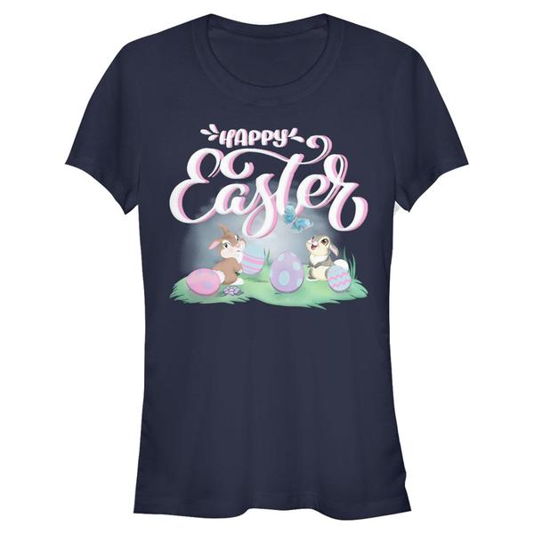 Aperçu: Disney - Bambi - Skupina Easter Thumper - Femme T-shirt - Bleu marine - Devant