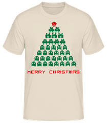 Merry Christmas Pixel Monster · Men's Basic T-Shirt