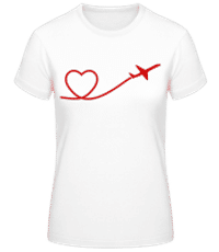 Herz Flieger - Frauen Basic T-Shirt - Weiß - Vorne
