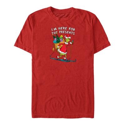 The Grinch - Hier für die Geschenke Grafik - Weihnachten - Unisex T-Shirt - Rot - Vorne