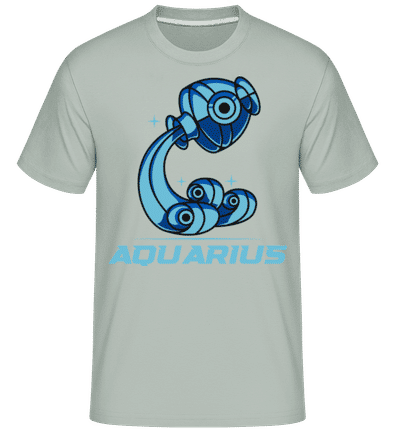 Mecha Robotic Zodiac Sign Aquarius - Shirtinator Men's T-Shirt - Mint Green - Front
