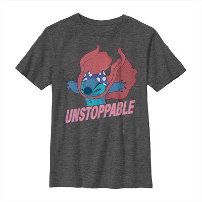 Disney - Lilo & Stitch - Stitch Unstoppable - Kinder T-Shirt - Anthrazit meliert - Vorne