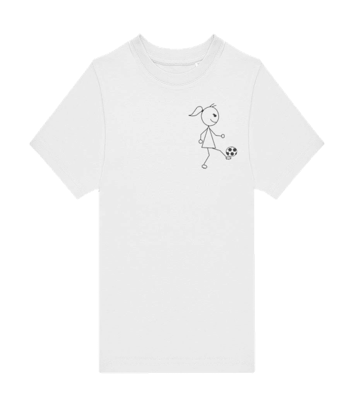 Vorschau: Fußballspielerin Illustration - Kinder T-Shirt B&C - Weiß - Vorne