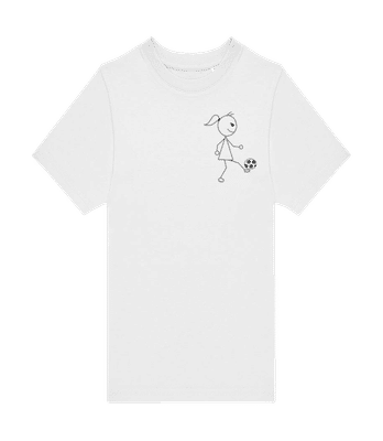 Fußballspielerin Illustration - Kinder T-Shirt B&C - Weiß - Vorne