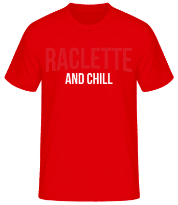 Raclette And Chill - Pánske basic tričko - Červená - Predné