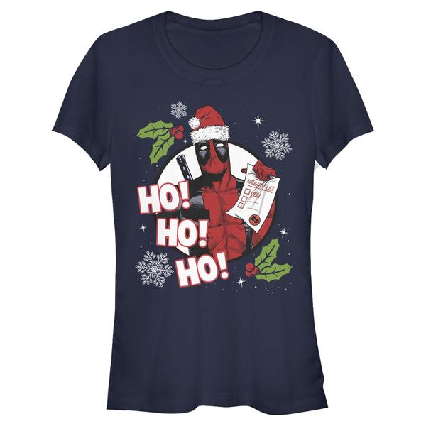 Aperçu: Marvel - Deadpool - Deadpool List - Christmas - Femme T-shirt - Bleu marine - Devant