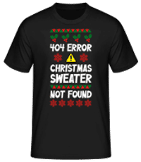 404 Error Christmas Sweater - Camiseta básica para hombre - Negro - delante