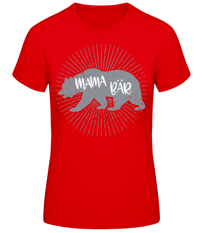 Vorschau: Mama Bär Grau - Frauen Basic T-Shirt - Rot - Vorne