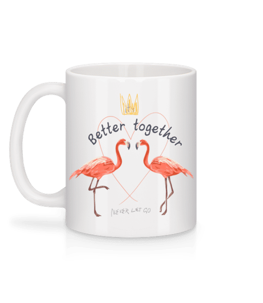 Aperçu: Better Together Flamingos - Mug en céramique blanc - Blanc - Derrière