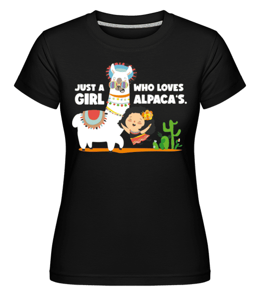 Preview: Just A Girl Who Loves Alpacas - Shirtinator Women's T-Shirt - Black - Front