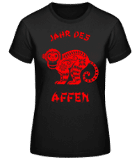 Chinesisches Zeichen Jahr Des Affen - Frauen Basic T-Shirt - Schwarz - Vorne