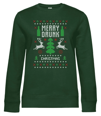 Merry Drunk Christmas - Women's standard sweatshirt - Bottle green - Front
