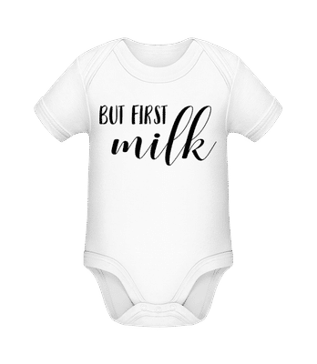 But First Milk - Body manches courtes bio - Blanc - Devant