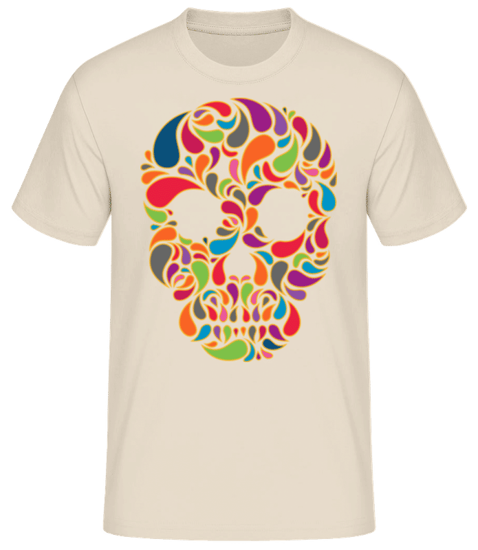 Preview: Colorful Skull - Men's Basic T-Shirt - Cream - Front