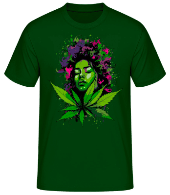 Cannabis Head Woman Color - Pánske basic tričko - Bottle green - Predné